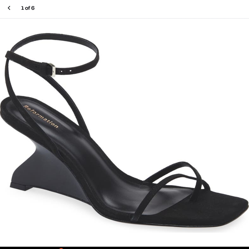 Reformation Emelia Black Strappy Women's Heels